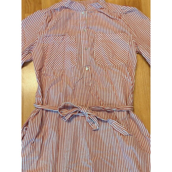 dRA Los Angeles Cassie Midi Shirt Dress Womens Small Red White Stripes Cotton - Picture 3 of 11